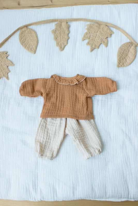Anfertigung Pullover und Hose in zimt/hafer f&uuml;r 35 cm Puppe