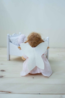 Biegepüppchen-Zahnfee mit Flügeln und Beutel