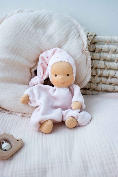Minischlamperle rosa mit Sternchenmütze 22 cm