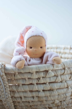 Minischlamperle rosa mit Sternchenmütze 22 cm