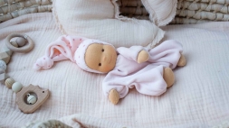Minischlamperle rosa mit Sternchenmütze 22 cm