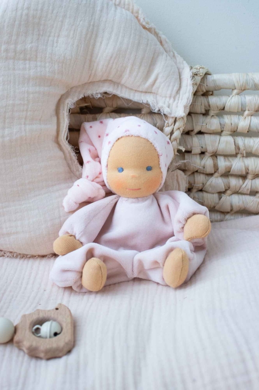 Minischlamperle rosa mit Sternchenm&uuml;tze 22 cm