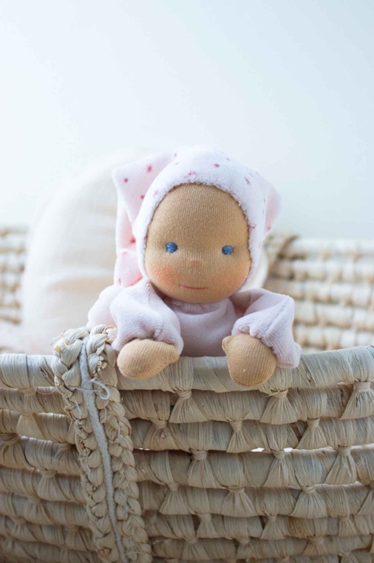 Minischlamperle rosa mit Sternchenm&uuml;tze 22 cm