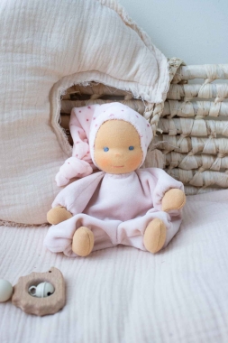 Minischlamperle rosa mit Sternchenmütze 22 cm