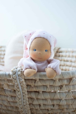Minischlamperle rosa mit Sternchenmütze 22 cm