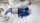Minischlamperle dunkelblau mit gestreifter Mütze 22 cm