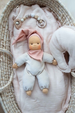 Schlummerchen sand mit pfirsichfarbener Mütze 32 cm