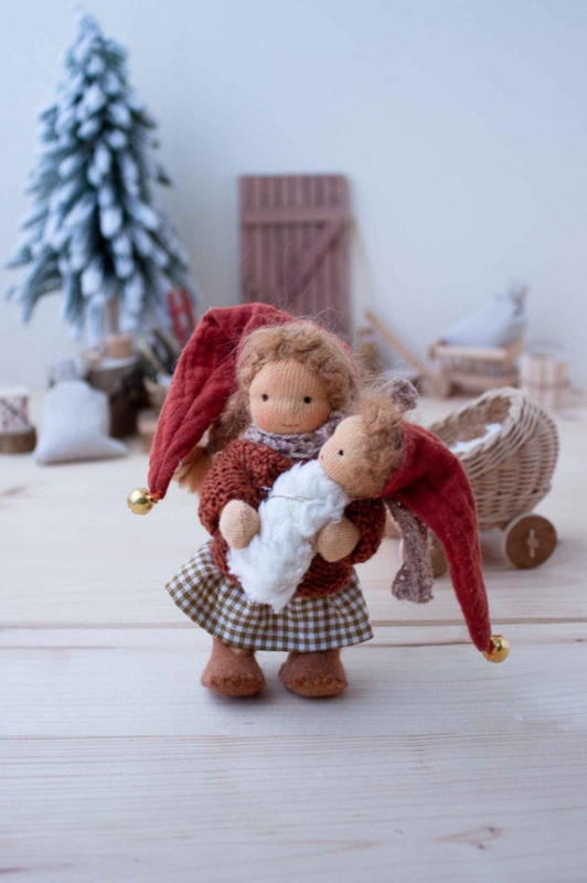 Anfertigung Biegep&uuml;ppchen Wichtel-Mama Onna mit Baby