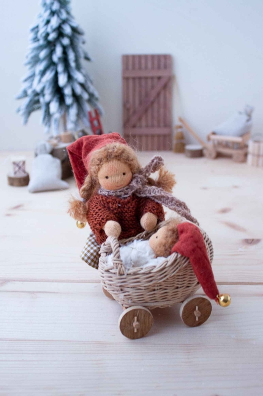 Anfertigung Biegep&uuml;ppchen Wichtel-Mama Onna mit Baby