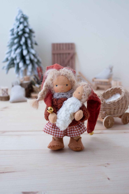 Anfertigung Biegep&uuml;ppchen Wichtel-Mama Lumi mit Baby