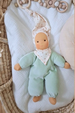 Schlummerchen Meeresschaum mit Blümchenmütze und Halstuch 32 cm  #1
