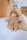 Minilie Junge im gestreiften Pullover und camelfarbener Latzhose 12 cm